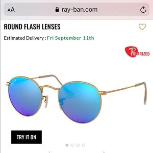Ray Ban Round Blue Reflective Sunglasses